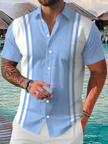 The new men's short-sleeved shirt for summer 2025 is breathable lightweight casual and fashionable with 3D printing