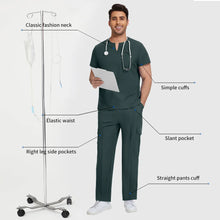Niaahinn Medical Surgical Uniforms Doctor Costume Men Nurse Surgery Anesthetist Workwear Clinical Nursing Scrubs Tops-Pants Suit