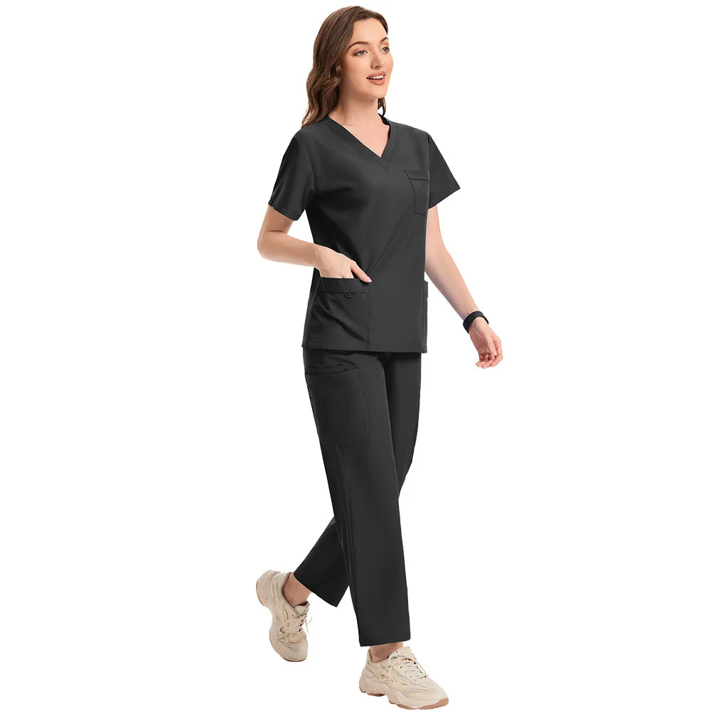 Slim Fit Medical Uniforms Women Scrubs Sets Male Doctors Hospital Nurses Accessories Dental Clinic Spa Salon Workwear Clothes