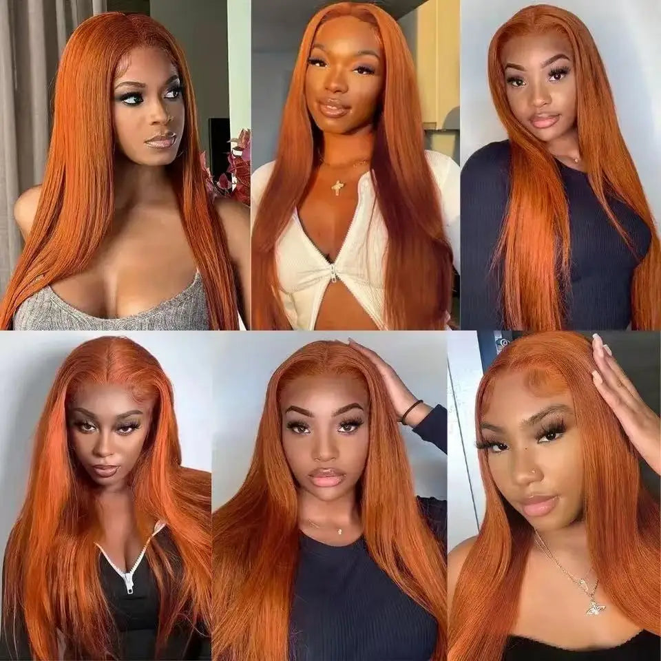 Ginger Orange Honey Blonde Lace Front Wig 13x4x1 Synthetic