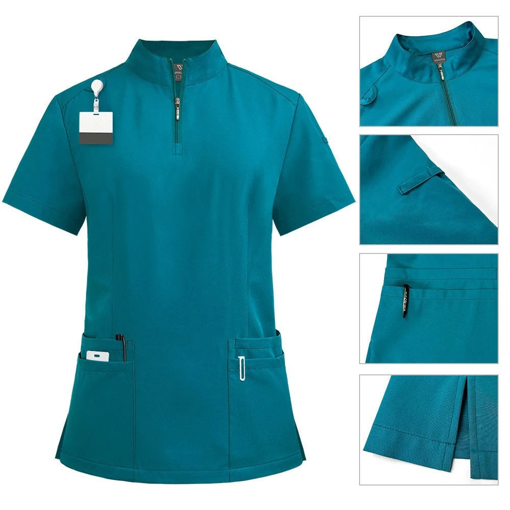 Surgical Uniforms Woman Man Scrub Set Medical Nurse Beauty Salon Workwear Clinical Scrubs Top + Pant Spa Doctor Nursing Tunic Su