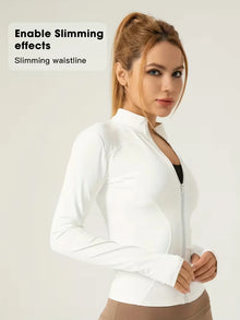 Women Slim Fit Stand Collar Zip Up Yoga Jacket Quick Dry