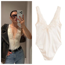 Women's Top Tank 2026 Summer New Unique Fashion Focus Sexy Satin Lace Bodysuit Nightclub Elegant Party Evening Women's Vest