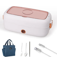 USB Electric Heated Lunch Box Stainless Steel School Student Travel Picnic Car 12V 24V Heating Food Warmer Container 220V Office