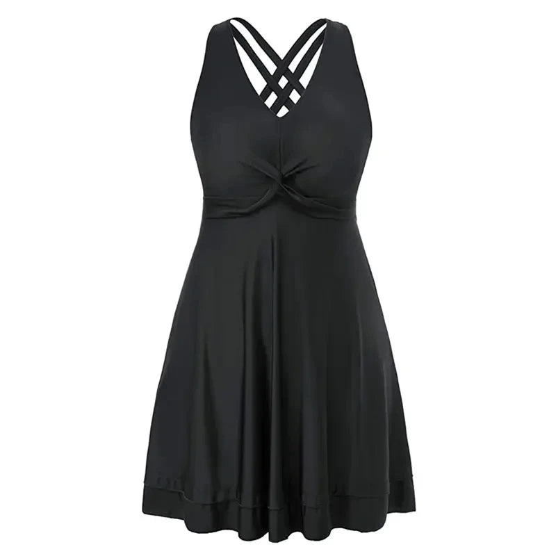 Women's Plus Size Tankini Set Two Piece Cross Back Swimwear