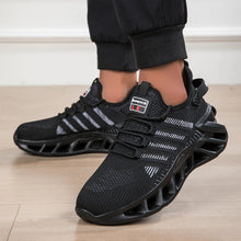 Men's Fashion Versatile Comfortable Lace-up Sports Casual Shoes, Mesh Shoes, Simple Striped All-Season Thick-Soled Trendy Sports