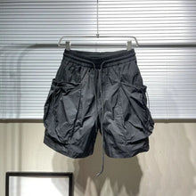 Men Shorts Summer Outdoor Glossy Cool Feeling Quick Dry Wide Leg Pants Functional Wind Large Pockets Trendy Men Workwear Shorts