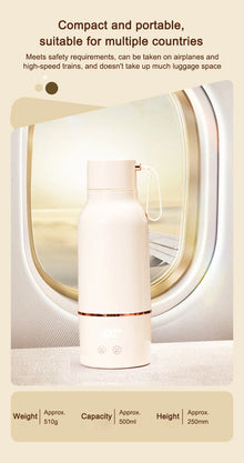 12V/24V/110V/220V Temperature Control Electric Kettle Car Travel Insulation Heating Cup 500ml Hot Water Boiler Coffee Tea Bottle