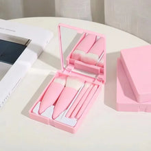 10pcs Pink Makeup Brush Set for Beginners Mini Portable Foundation Eyeshadow Brushes with Crystal Handle Includes Brush Pouch