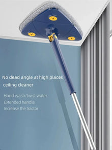 Triangle 360 Cleaning Mop Telescopic Household Ceiling Cleaning Brush Tool Self-draining To Clean Tiles and Walls