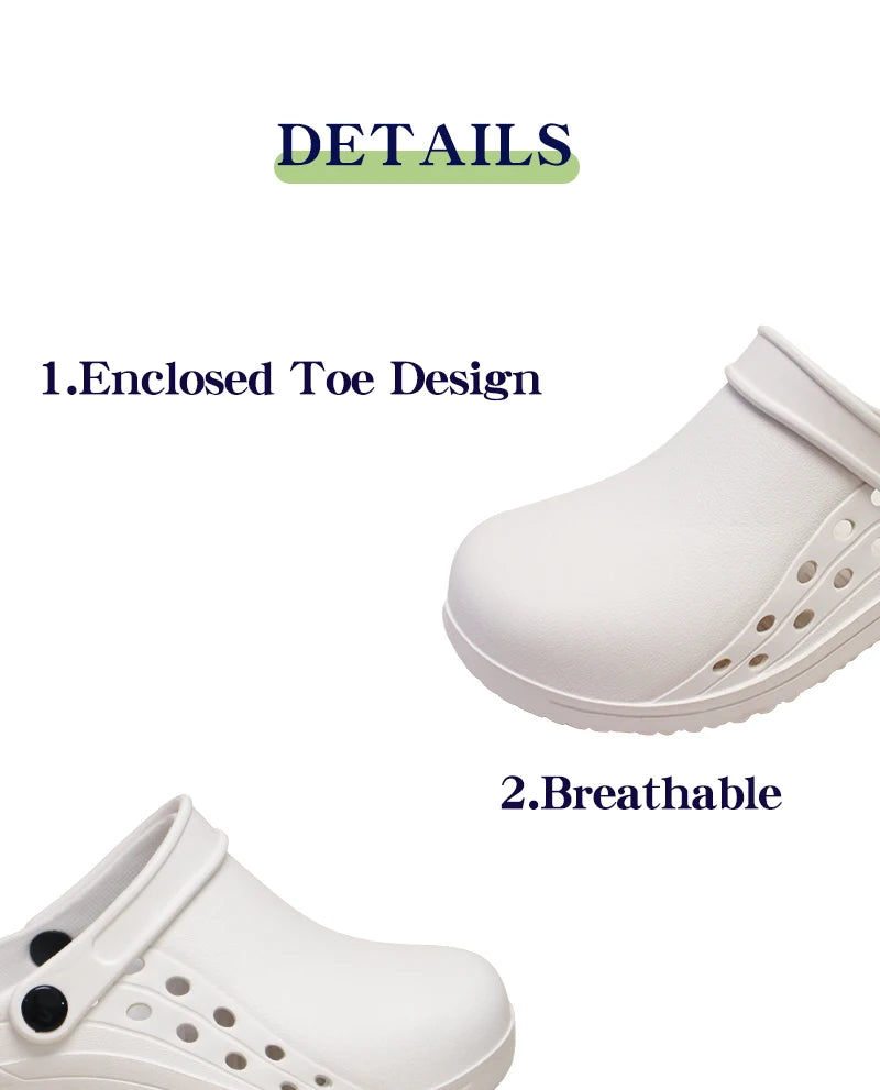 Non-slip Doctor Work Shoes Step-in Medical Clogs Premium Operating Room Shoes EVA Hospital Scrub Clogs Soft Dentist Vet Slippers