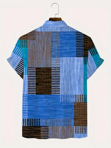 The new men's short-sleeved shirt for summer 2025 is breathable lightweight casual and fashionable with 3D printing