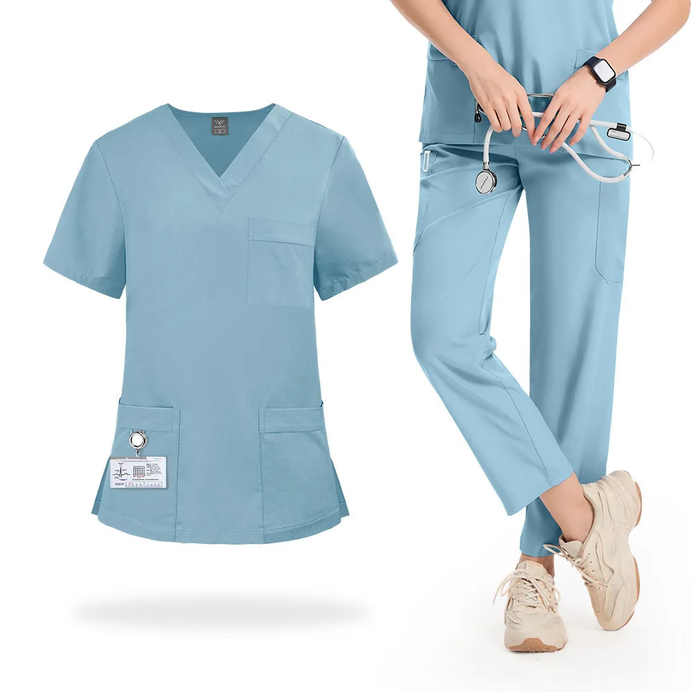 Slim Fit Medical Uniforms Women Scrubs Sets Male Doctors Hospital Nurses Accessories Dental Clinic Spa Salon Workwear Clothes