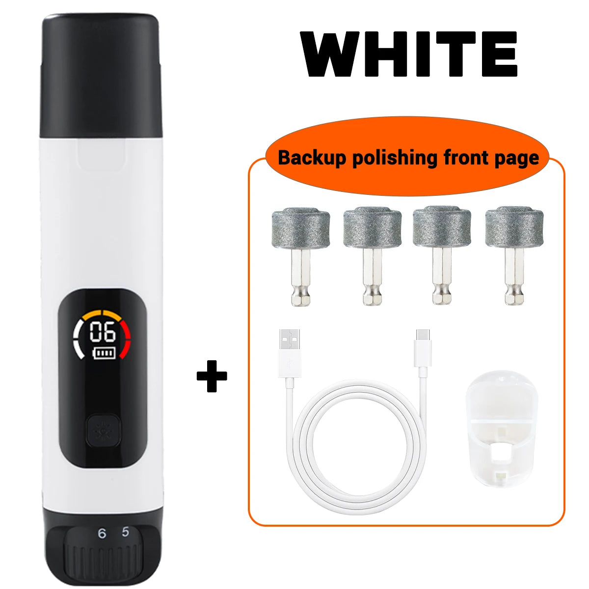 Electric 6-speed adjustable pet nail polisher large/small dog nail clipper 2 LED lights rabbit cat paw nail beauty accessories