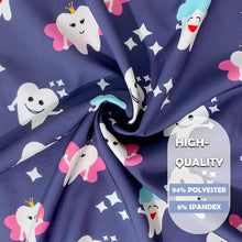 Nursing Uniforms Cartoon Printed Medical Elastic Hospital Doctor Unisex Halloween Christmas Costumes Women Men Nurse Scrubs Tops