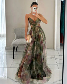 Sexy Strapl Evening Dr Casual Par Holiday Long Skirt with Print High Waist No Sve Summer Women's Dr