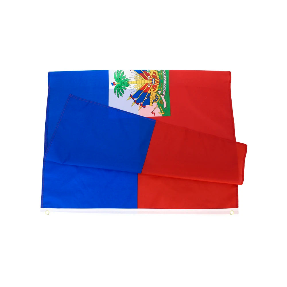 LeaFLAG Haiti Flag 90x150cm hanging Polyester blue red Printed National Flag Haiti Sports banner