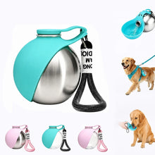 10oz Stainless Steel Pet Travel Water Bottle with Foldable Bowl, Leakproof Portable Outdoor Drink Cup for Dogs Cats