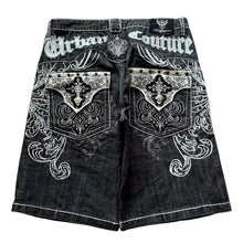 Y2K Denim Shorts Women Baggy Embroidered Streetwear Hip Hop