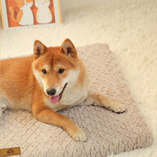 Lit orthopédique en mousse 3D pour animaux de compagnie avec housse en fausse fourrure amovible et lavable, étanche, pour niche, avec fond antidérapant