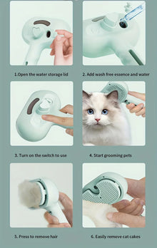 Pet Spray Hair Comb Professional Electric Hair Straightener Comb Brush For Cat Pet Massage Comb Steam Brush For Hair Care