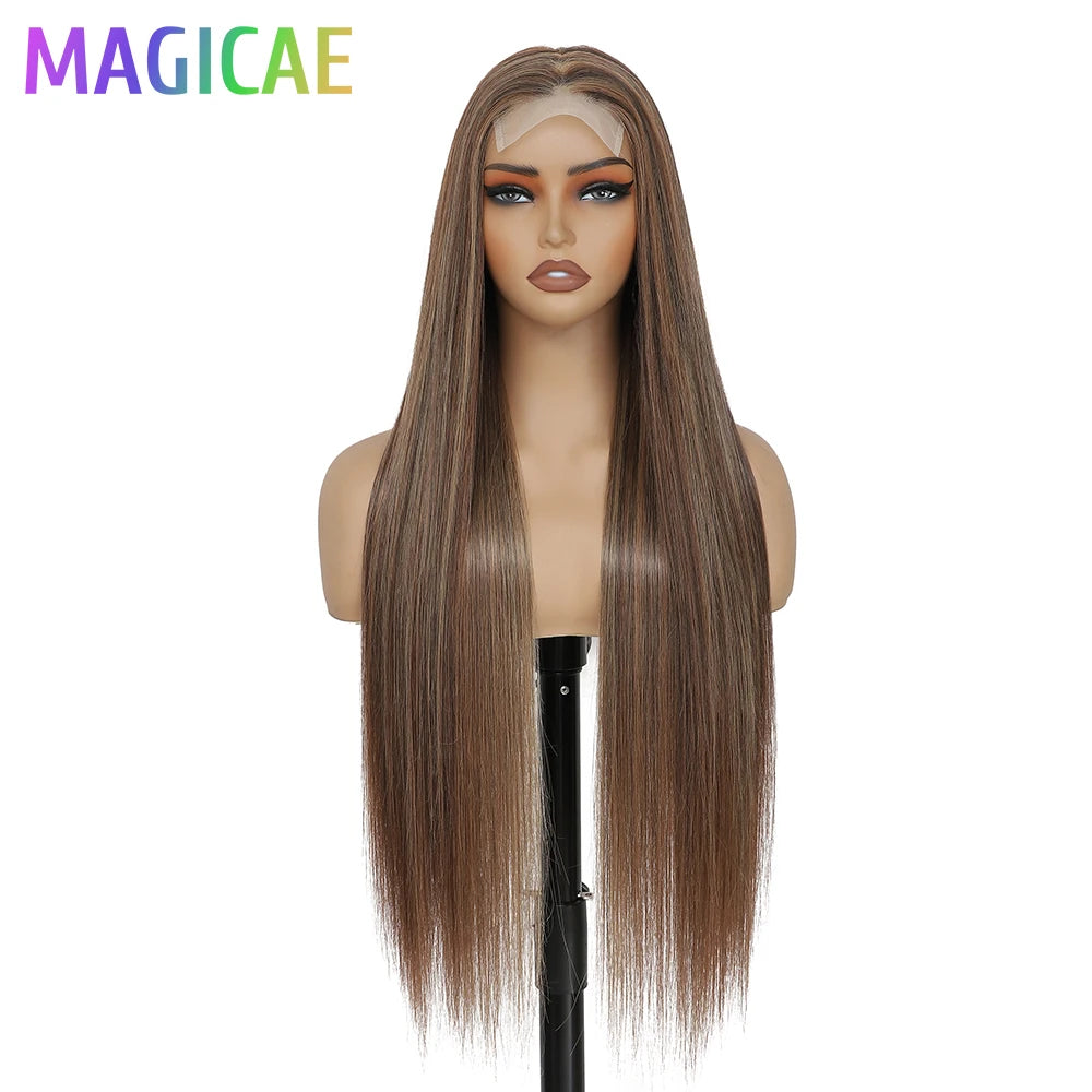 Magicae 36 Inch 4x4 Lace Front Wig Chestnut Brown Ombre