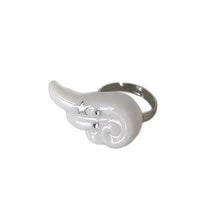 Y2K Wings Star Wings Set Korean Angel Wings Five-Pointed Star Design Open Ring For Women Men Punk Gothic Ring Adjustable Rings