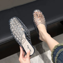 Women's slippers summer breathable women's cool sandals summer sparkling flat hollow out versatile hooded cool sandals for women