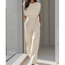Combinaison élégante à taille haute, nouvelle mode féminine, style reine, couleur unie, avec ceinture et poches, tenue de bureau.
