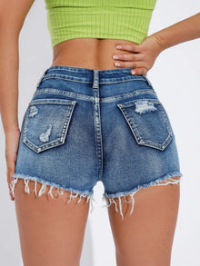 2025 Summer High Waist Light Wash Jean Shorts Women | Vintage Y2K Booty Lifting Shorts High Street Distressed Raw Edge Hot Pants