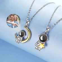 Personalized Photo Projection Necklace Custom Picture Astronaut Star Moon Necklace Customized Birthday Memorial Gifts for Women