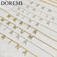DOREMI Customized Gift Jewelry 9mm Crystal Letter Names Necklace Colorful Birthstone Cz Charms Choker Necklace