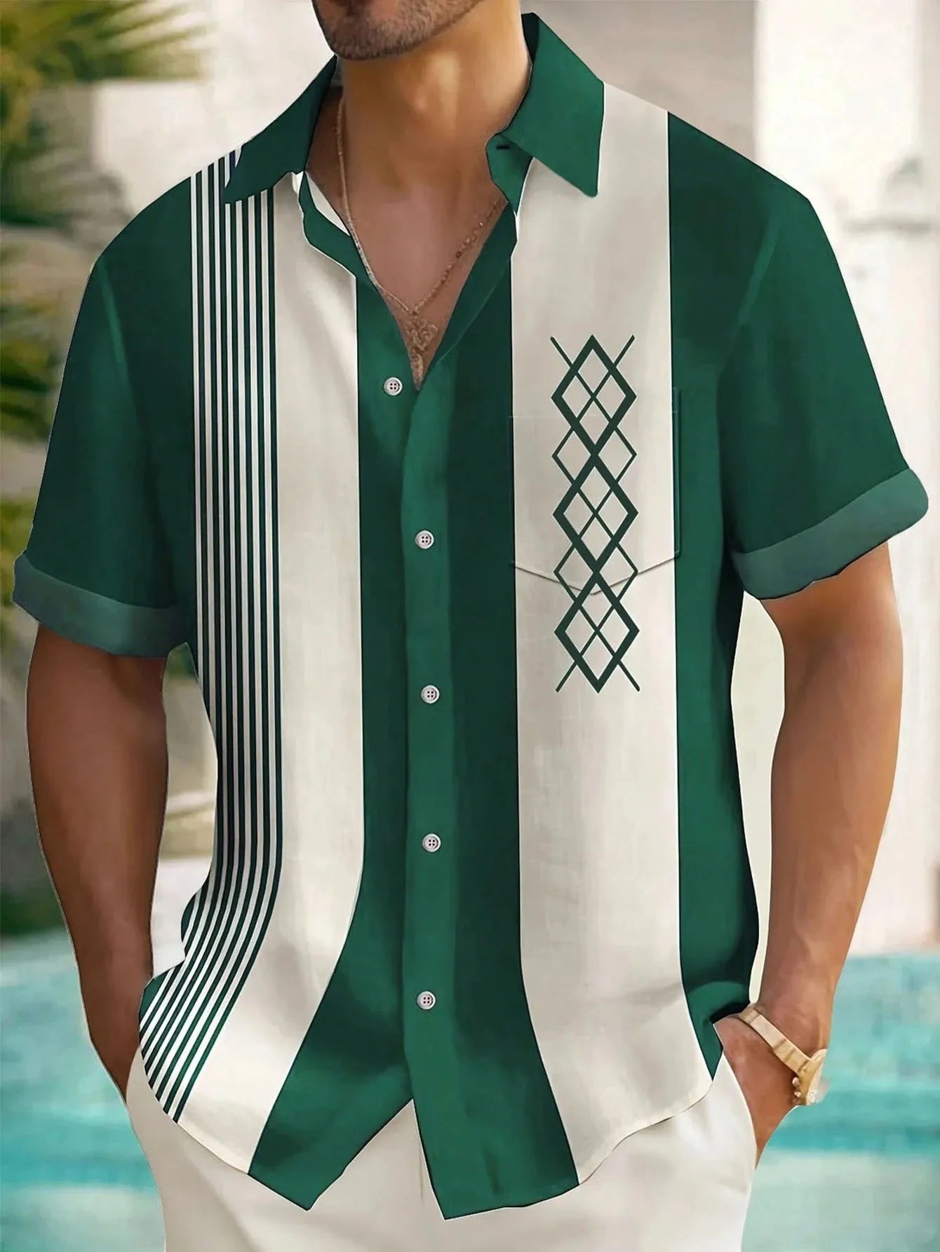 2026 Summer New Style Men's Short-Sleeved Shirt with 3D Pattern Printing for Street Casual Fashion Comfortable and Soft