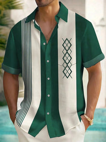 2026 Summer New Style Men's Short-Sleeved Shirt with 3D Pattern Printing for Street Casual Fashion Comfortable and Soft