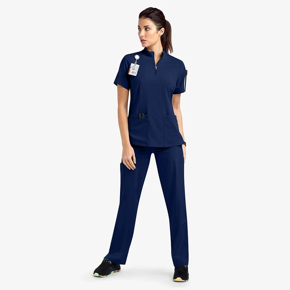 Women Hospital Doctor Workwear Unisex Medical Uniforms for V-neck Nurse Scurbs Set Oral Dental Surgery Work Uniform Short Sleeve