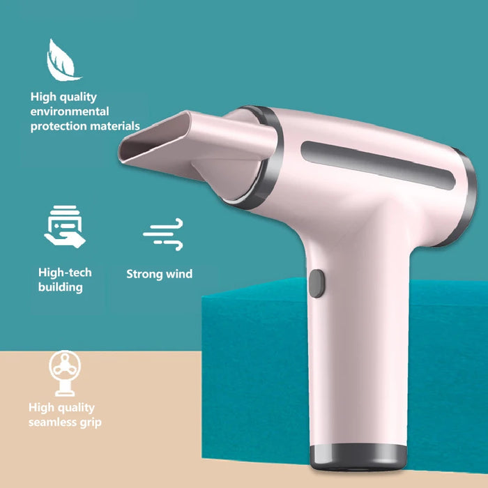 HOMEFISH 4 in 1 Wireless Hair Dryer Portable USB Rechargeable Negative Ions Blow Dryer Electric Air Duster Blower