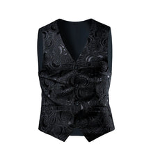 2026 Luxury Business Jacquard Suit Vest Men Slim Fit Tops Black White Wedding Social Dance Party Dress Size 6XL 7XL 8XL