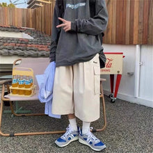 Cool Summer Hip Hop Cargo Shorts for Men's Summer Slim Loose 2026 Ins Hanging Trendy High Street Pants Straight Shorts Men