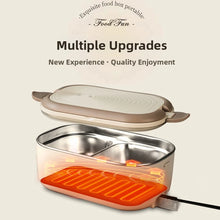 304 Stainless Steel Electric Lunch Box Constant Temperature Heated Lunch Box Plug-in 1.2L Double Chamber Water-Free Lunch Box
