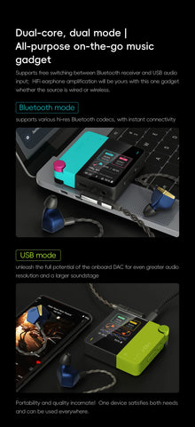 HiBy W4 3.5mm 4.4mm Wireless Audio HiFi Headphone Amplifier USB DAC Bluetooth 5.4 QCC5181 AC7923B DSD512 CS43198*2 CarPlay LDAC