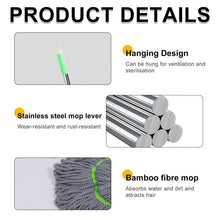 2 in 1 Dehydrated Floor Cleaning Mop 360 Rotatable Adjustable Cleaning Mop Microfiber Mop Wet and Dry for Bathroom/Offfice/Home