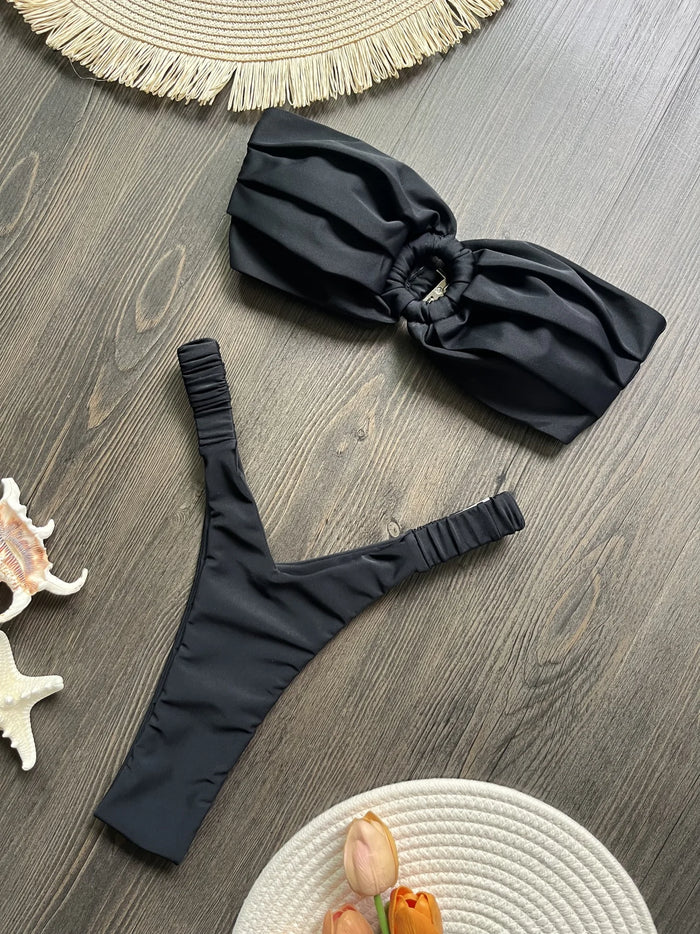Micro Bikini Push-up pour Femme Maillots de Bain 2024 Sexy Maillot de Bain Féminin Ensemble Bikini Brésilien String Biquini Tenue de Plage