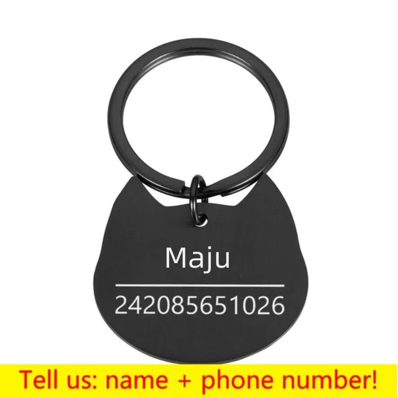 Personalized Engraved Pet ID Name Cat Dog Pet ID Anti-lost Tag Pendant for Cat Puppy Dog Collar Tag Keyring Bone Pet Accessories