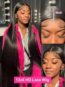 30 40 Inch 13x4 13x6 HD Transparent Bone Straight Lace Front Wigs 4x4 5x5 Glueless Wigs Human Hair For Black Women Brazilian