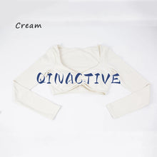 QINACTIVE Women Yoga Crop Top Long Sleeve Shirts Fitness