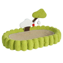 Cat scratch board, cat nest integrated, linen, non shedding, durable, large oval basin, cat claw board, non rotting, round cat