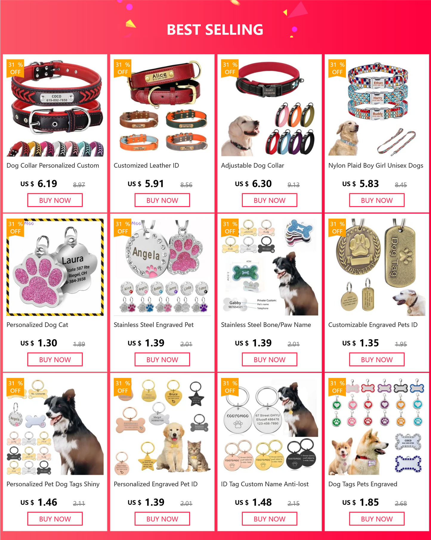 Personalized Engraved Pet ID Name Cat Dog Pet ID Anti-lost Tag Pendant for Cat Puppy Dog Collar Tag Keyring Bone Pet Accessories