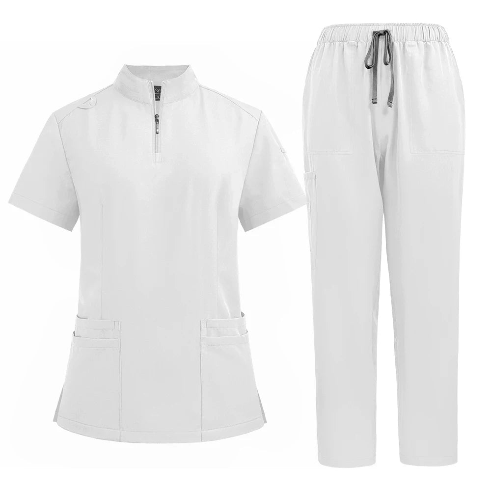 Surgical Uniforms Woman Man Scrub Set Medical Nurse Beauty Salon Workwear Clinical Scrubs Top + Pant Spa Doctor Nursing Tunic Su