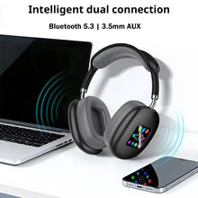 KEBIDUMEI Bluetooth 5.3 Headphones with LCD Screen Noise Cancellation Wireless Headsets 3.5mm Wired Over Ear Gaming Earphones