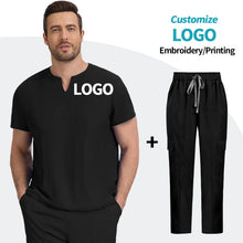 Top+pant Medical Uniform Hospital Surgery Scrub Set Unisex Short Sleeve Pet Shop Doctor Nurse Nursing Suit Lab Workwear Add Logo